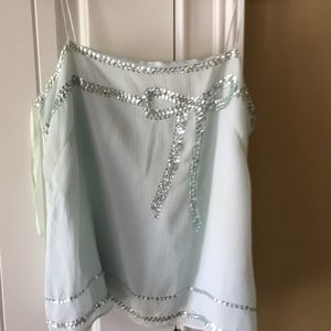 Mint green Banana Republic sequin top